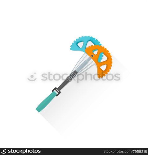 vector colored climbing spring-loaded camming device flat design colored isolated illustration on white background with shadow&#xA;