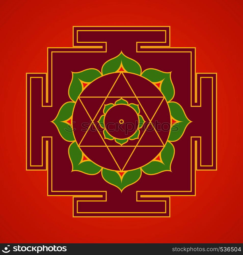 vector colored design Devi Kamala aspect Kamalatmika Yantra Dasa ...