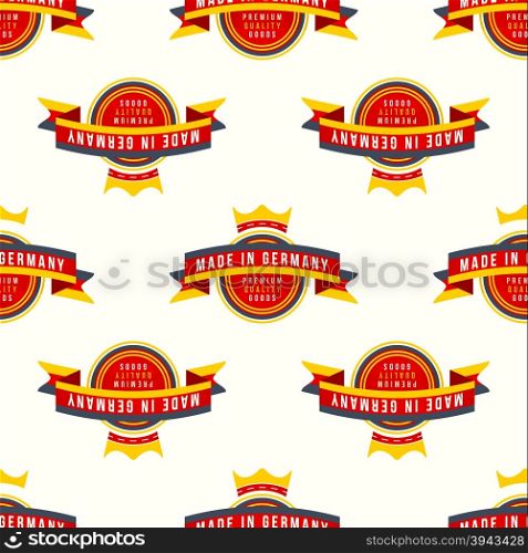 vector colored flag ribbon made in Germany seamless pattern on light background&#xA;