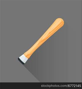 vector colored flat design bar stone muddler wood handle isolated illustration gray background long shadow&#xA;