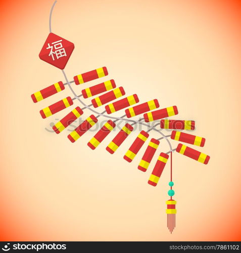 vector colored flat design chinese new year firecrackers batch &#xA;