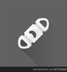 vector colored flat design chrome metal cigar guillotine hand cutter illustration isolated gray background long shadow&#xA;
