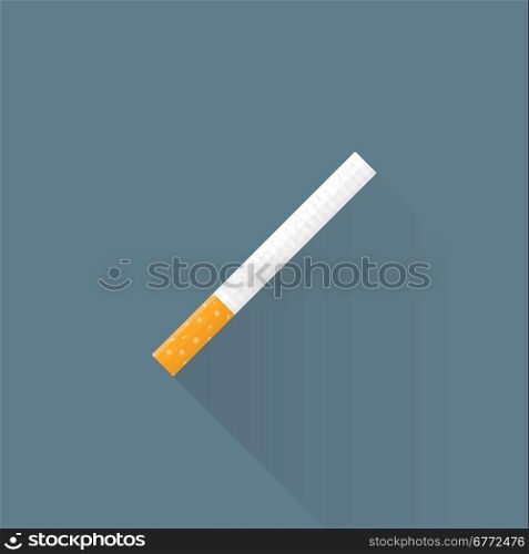 vector colored flat design cigarette orange filter illustration isolated dark background long shadow&#xA;