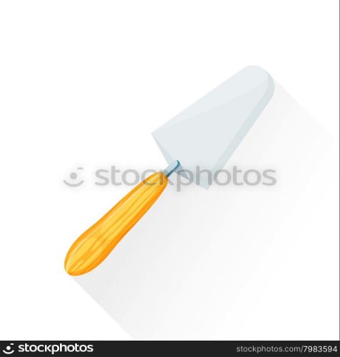 vector colored flat design house remodel construction spatula wooden textured handle illustration isolated white background long shadow&#xA;