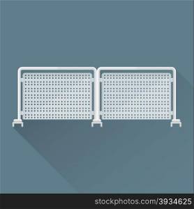 vector colored flat design metal construction folding fencing illustration isolated dark background long shadow&#xA;