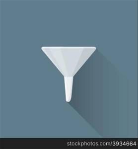 vector colored flat design metal funnel illustration isolated dark background long shadow&#xA;