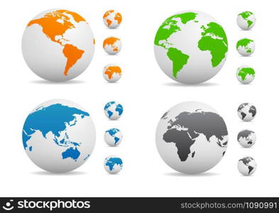 Vector Colored globe collection