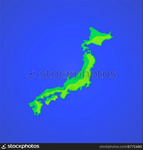 vector colored map flat design abstract japan Honshu Hokkaido islands illustration isolated blue background&#xA;