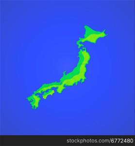vector colored map flat design abstract japan Honshu Hokkaido islands illustration isolated blue background&#xA;