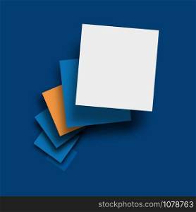 Vector colored paper on blue background