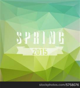 Vector colored triangular background with spring text design EPS 10. Vector colored triangular background with spring text design