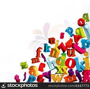 vector colorful abstract background with 3d letters
