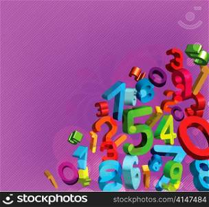 vector colorful abstract background with 3d numbers