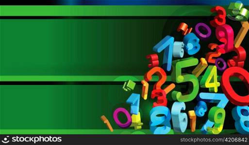 vector colorful abstract background with 3d numbers