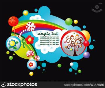 vector colorful abstract illustration with rainbow