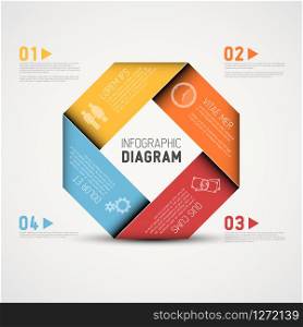 Vector colorful Abstract shape with Infographic elements