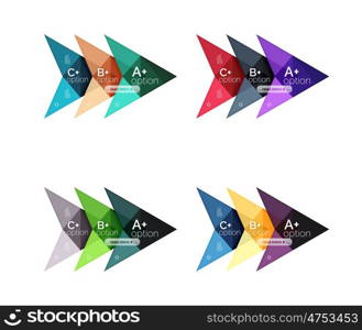 Vector colorful arrow option infographics templates set. Vector colorful arrow option infographics templates set for workflow layout, diagram, number options or web design