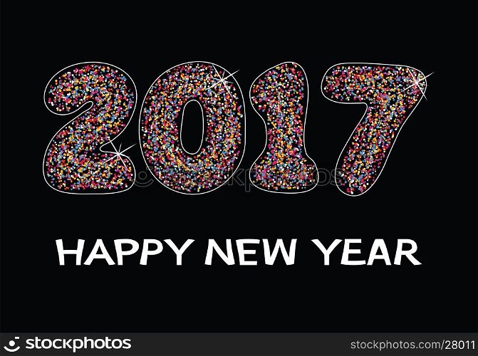 vector colorful background for happy new year 2017 celebration card