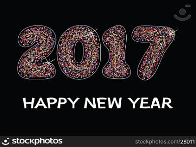 vector colorful background for happy new year 2017 celebration card