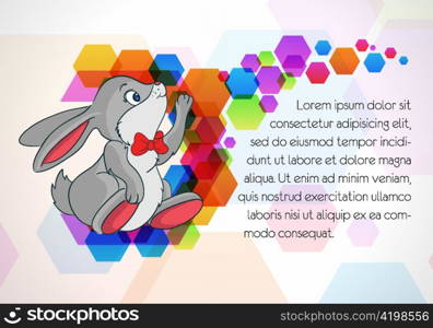 vector colorful background with rabbit