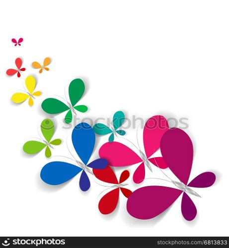 Vector colorful butterflies. Vector illustration of colorful butterflies on a white background