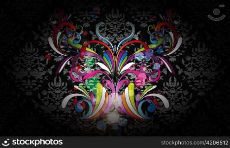 vector colorful butterfly made of floral