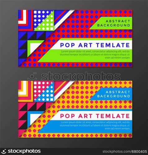 vector colorful couple pop art banners blank flyers templates minimal decoration design &#xA;