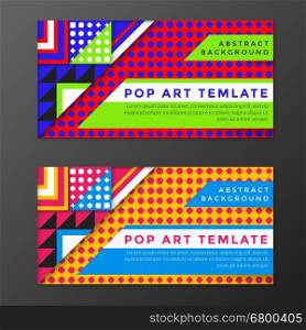 vector colorful couple pop art banners blank flyers templates minimal decoration design &#xA;