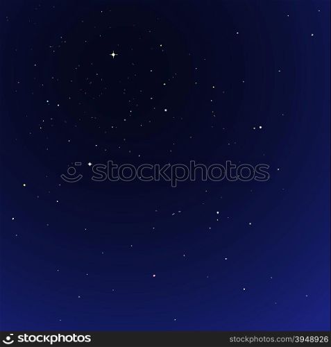 vector colorful dark night sky bright shiny stars planets cosmos background design&#xA;