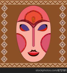 Vector colorful ethnic African mask