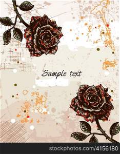 vector colorful floral background with roses