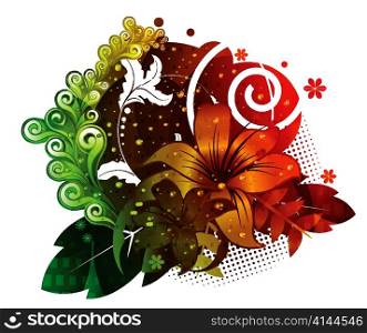 vector colorful floral design