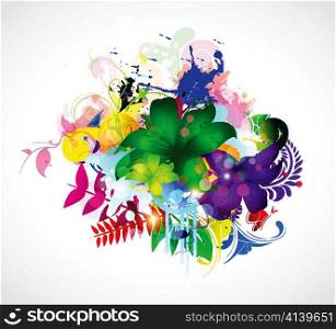 vector colorful floral illustration