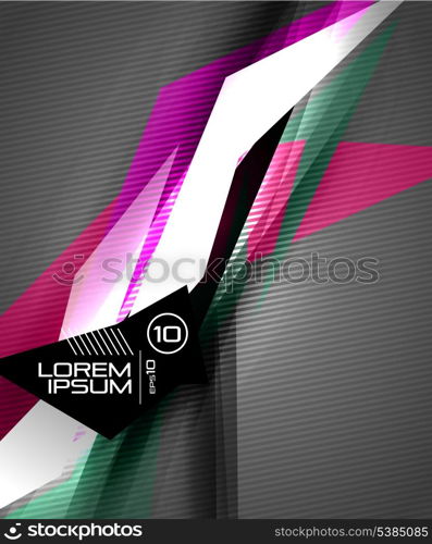 Vector colorful futuristic glossy lines on black. For business \ technology backgrounds, banners, presentations, infographics