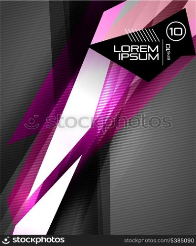 Vector colorful futuristic glossy lines on black. For business \ technology backgrounds, banners, presentations, infographics
