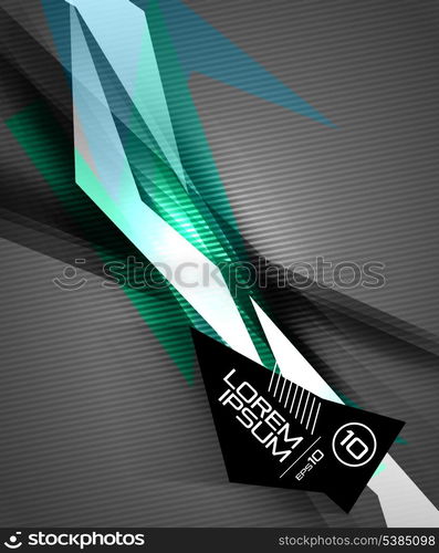 Vector colorful futuristic glossy lines on black. For business \ technology backgrounds, banners, presentations, infographics