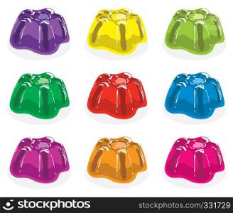 vector colorful gelatin jelly assortment
