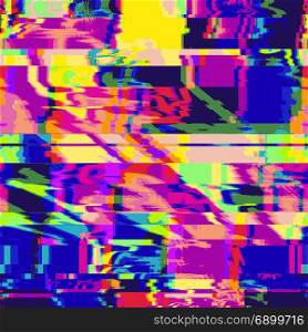 vector colorful glitch art background . vector vibrant colorful modern abstract digital glitch graphic design damaged data file decoration background