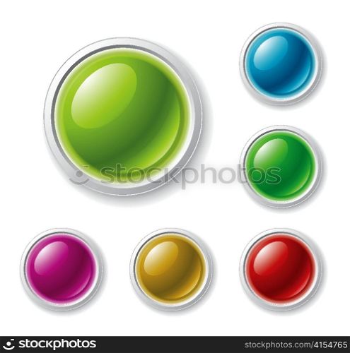vector colorful glossy buttons set