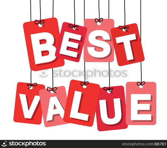 Vector colorful hanging cardboard. Tags - best quality. Vector colorful hanging cardboard. Tags - best quality on white background