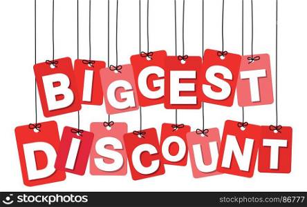 Vector colorful hanging cardboard. Tags - big sale. Vector colorful hanging cardboard. Tags - big sale on white background