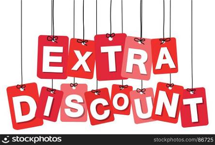 Vector colorful hanging cardboard. Tags - extra bonus. Vector colorful hanging cardboard. Tags - extra bonus on white background