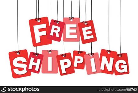 Vector colorful hanging cardboard. Tags - free service. Vector colorful hanging cardboard. Tags - free service on white background