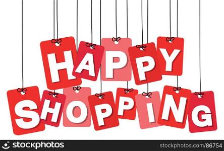 Vector colorful hanging cardboard. Tags - happy hour. Vector colorful hanging cardboard. Tags - happy hour on white background