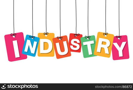 Vector colorful hanging cardboard. Tags - industry. Vector colorful hanging cardboard. Tags - industry on white background