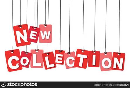 Vector colorful hanging cardboard. Tags - new arrival. Vector colorful hanging cardboard. Tags - new arrival on white background