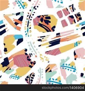Vector Colorful Pastel Abstract Pattern, Painting Effect on White Background