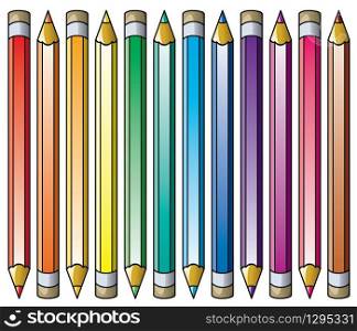 vector colorful pencils clipart set