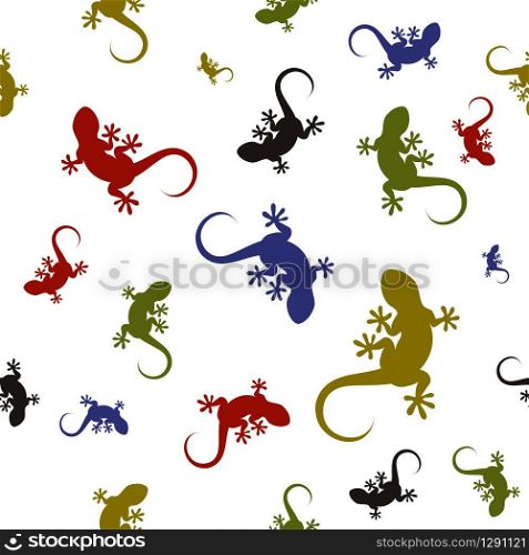 Vector colorful seamless pattern with lizards. Background.. Vector seamless pattern with lizards