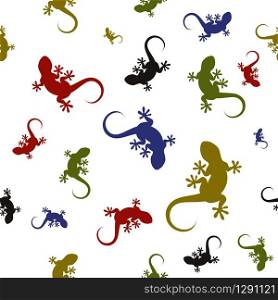 Vector colorful seamless pattern with lizards. Background.. Vector seamless pattern with lizards